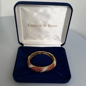 Camrose & Kross Jacqueline BouvierGold-Tone Bracelet with Red and Clear Crystals